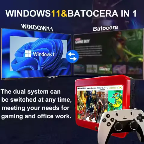 Portable Game Console T1 60+ Emulators 70000+Games 10 inch Screen 500G/1T/2T for PS2 WII PSP NGC Wireless Controller 2/4Players