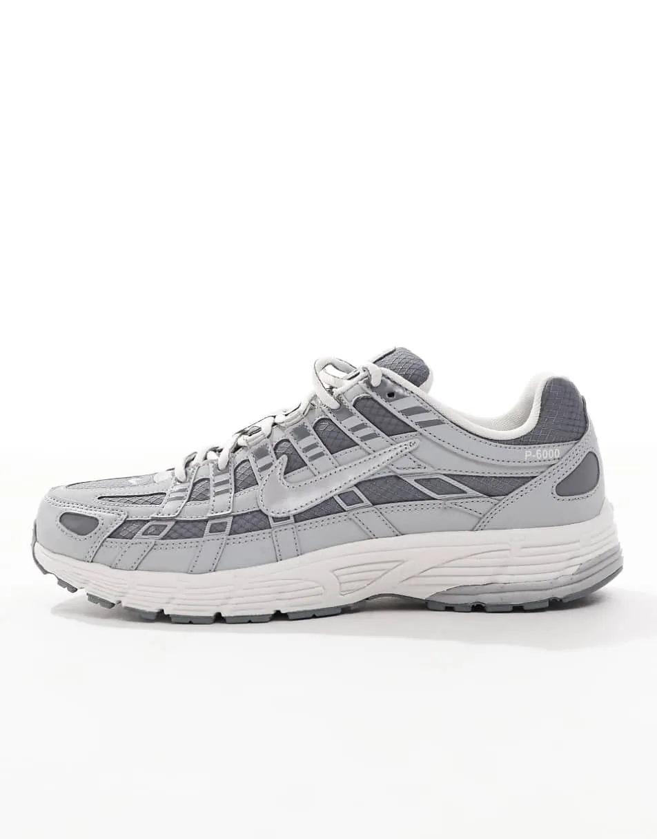 Nike P-6000 unisex trainers in grey and off white