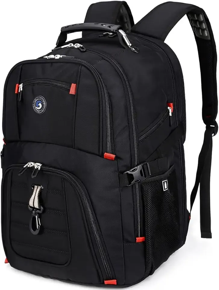 Extra Large 50L Travel Laptop Backpack with combination lock, College Backpack Airline Approved Business Work Bag Fit 17 Inch Laptops for Men Women,Black