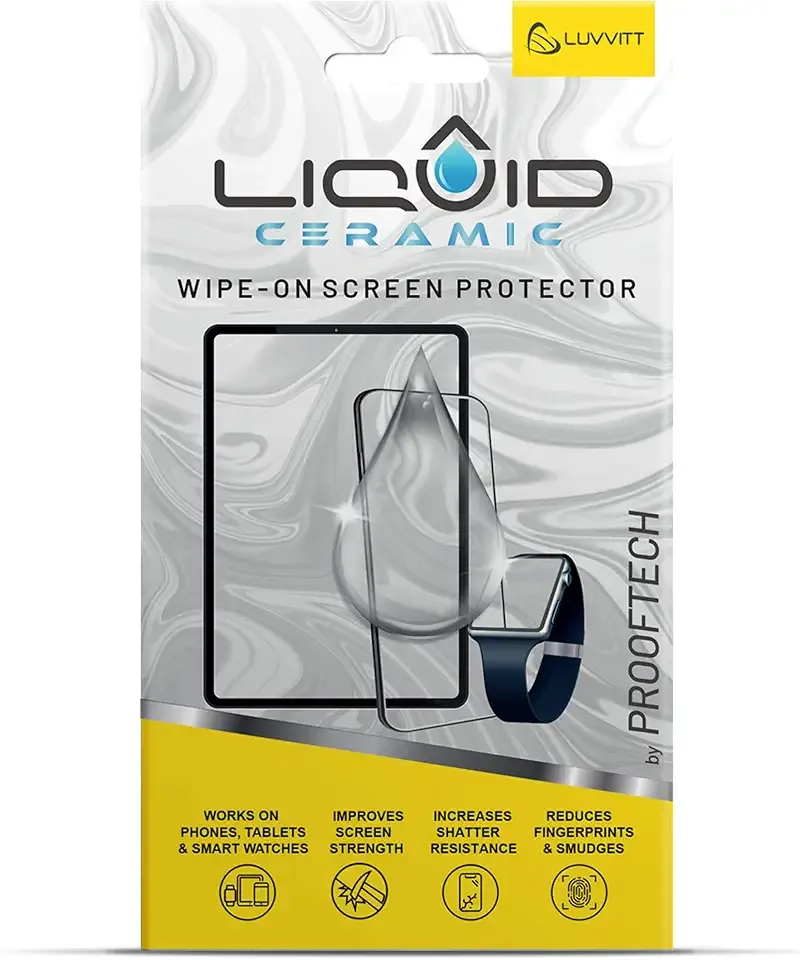 LIQUID CERAMIC Glass Screen Protector Wipe On Scratch and Shatter Resistant Nano Protection for All Phones Tablets Smart Watches - Universal