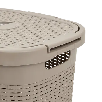 Wasmand CORBIA 60L met Deksel Linnen