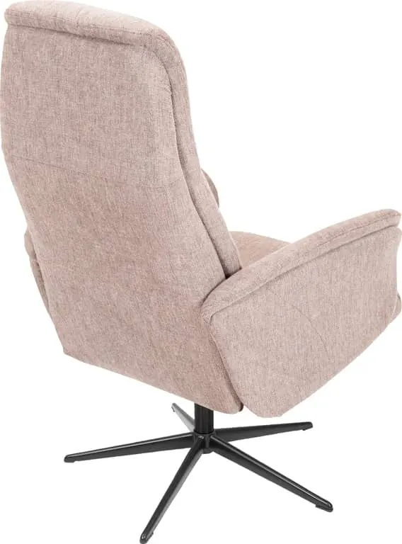 Driva hvilestol med skammel stoff Brego light brown 3591, Polaris base svart