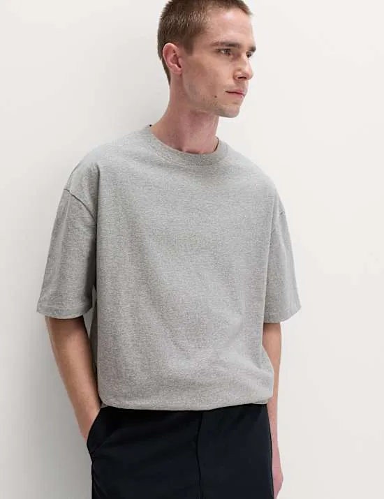 T-Shirt Oversize aus mittelschwerer reiner Baumwolle