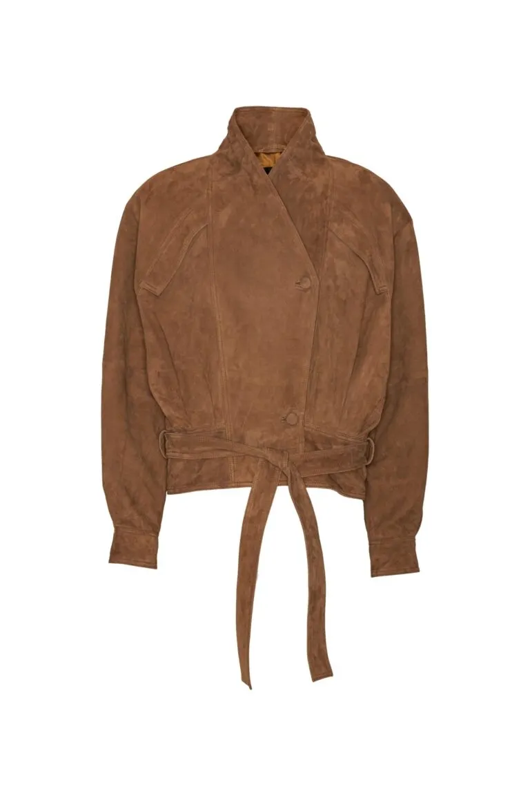 Suede Bomber Jacket - Brun