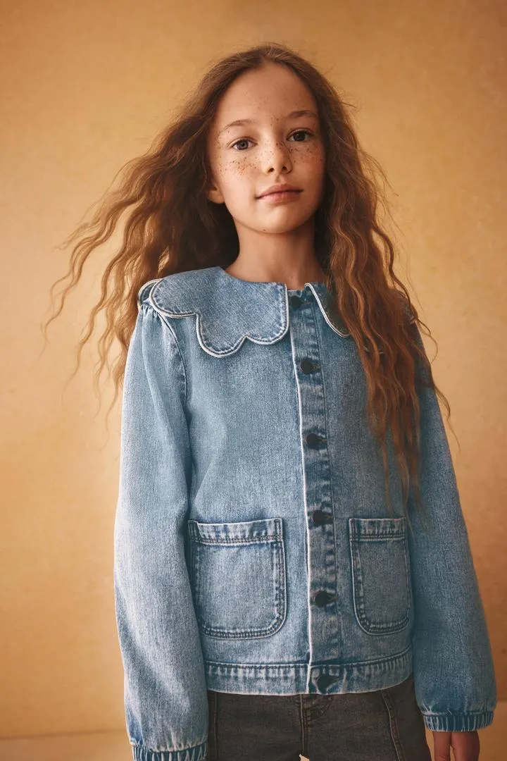 18 mois–12 ans | Veste en denim de coton à col festonné The Edit