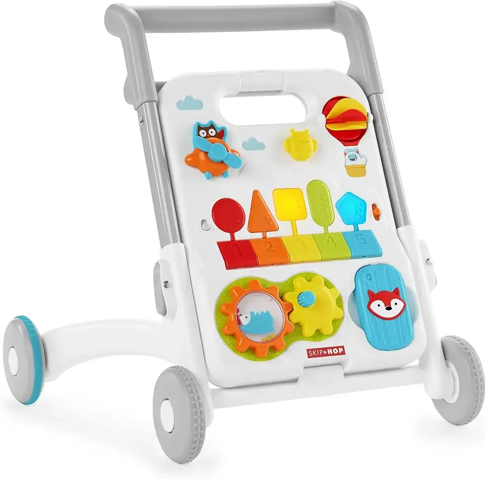 Skip Hop Baby Walker 4-in-1 Sit to Stand Convertible Light Up Walker with 40+ Activities Explore & More Age 6m+