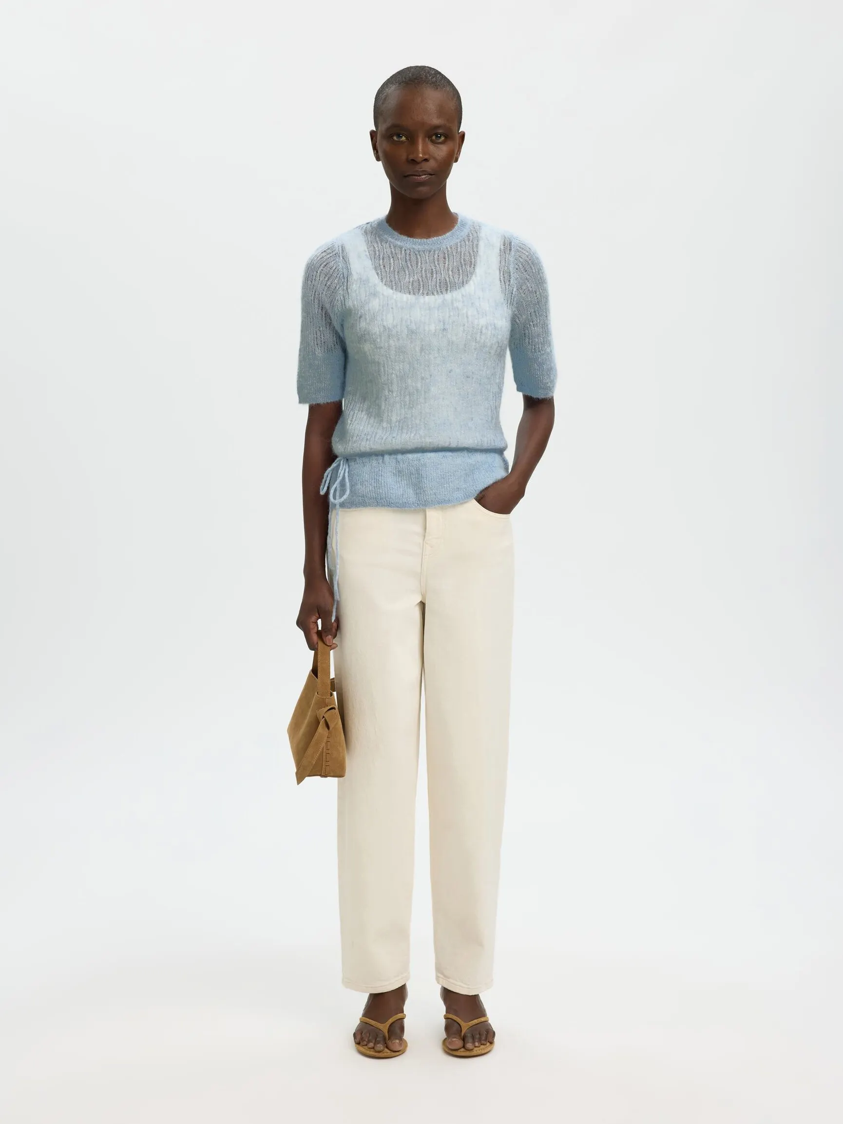 MOHAIRBLANDING STRIKKET TOPP