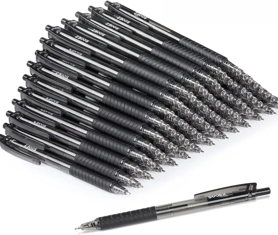 Sooez 80 Pack Pens Bulk, Smooth Writing Ballpoint Pens with Soft Grip, Retractable Black Ink Pen, Medium Point 1.0mm Pens Ballpoint for Journaling, Writing, Nurse, Server, Note Taking