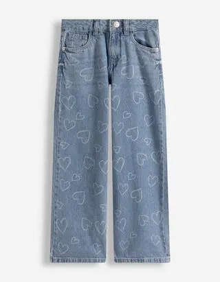 Jeans - Stampa laser - celeste