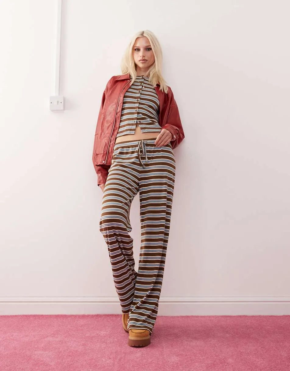 COLLUSION relaxed rib stripe trouser
