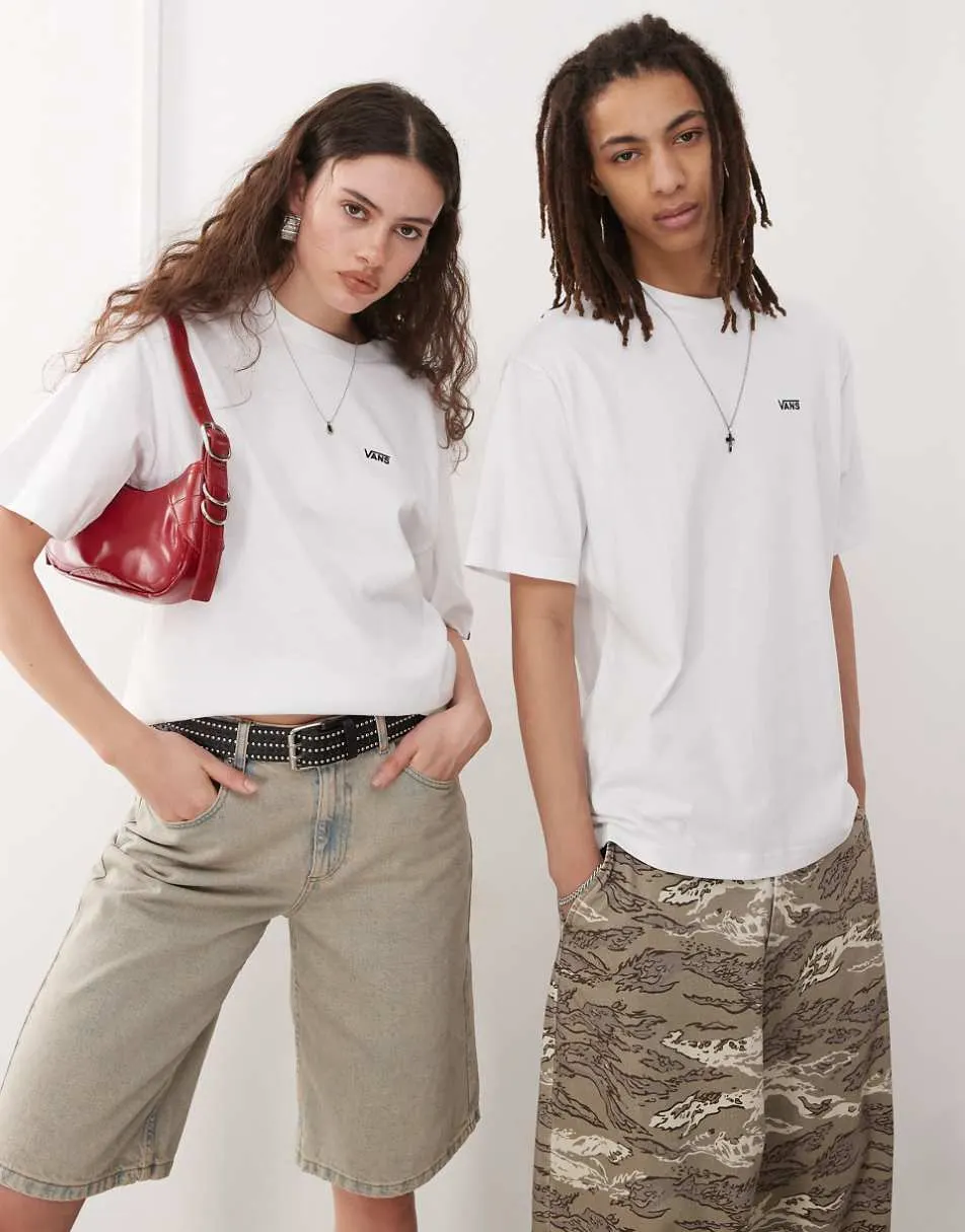 Vans left chest logo oversized fit t-shirt in white