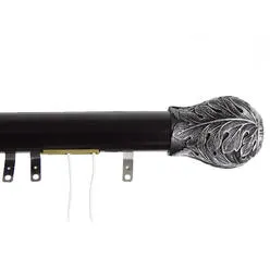 Rod Desyne 1.5 Inch Adjustable Leaf Decorative Traverse Rod with Sliders