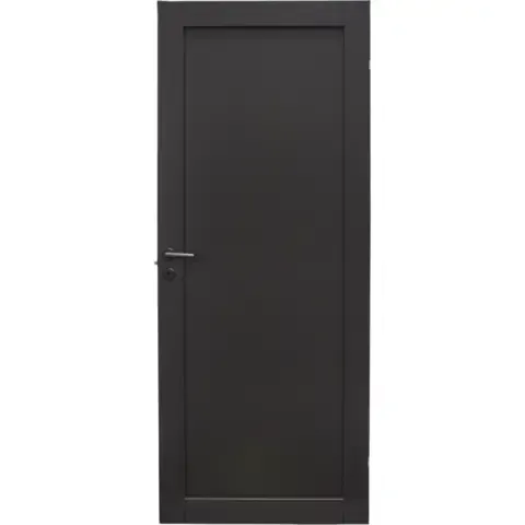 Innerdør funkis massiv fyllingsdør 1 speil 90x210 dempet sort ncs s8500-n