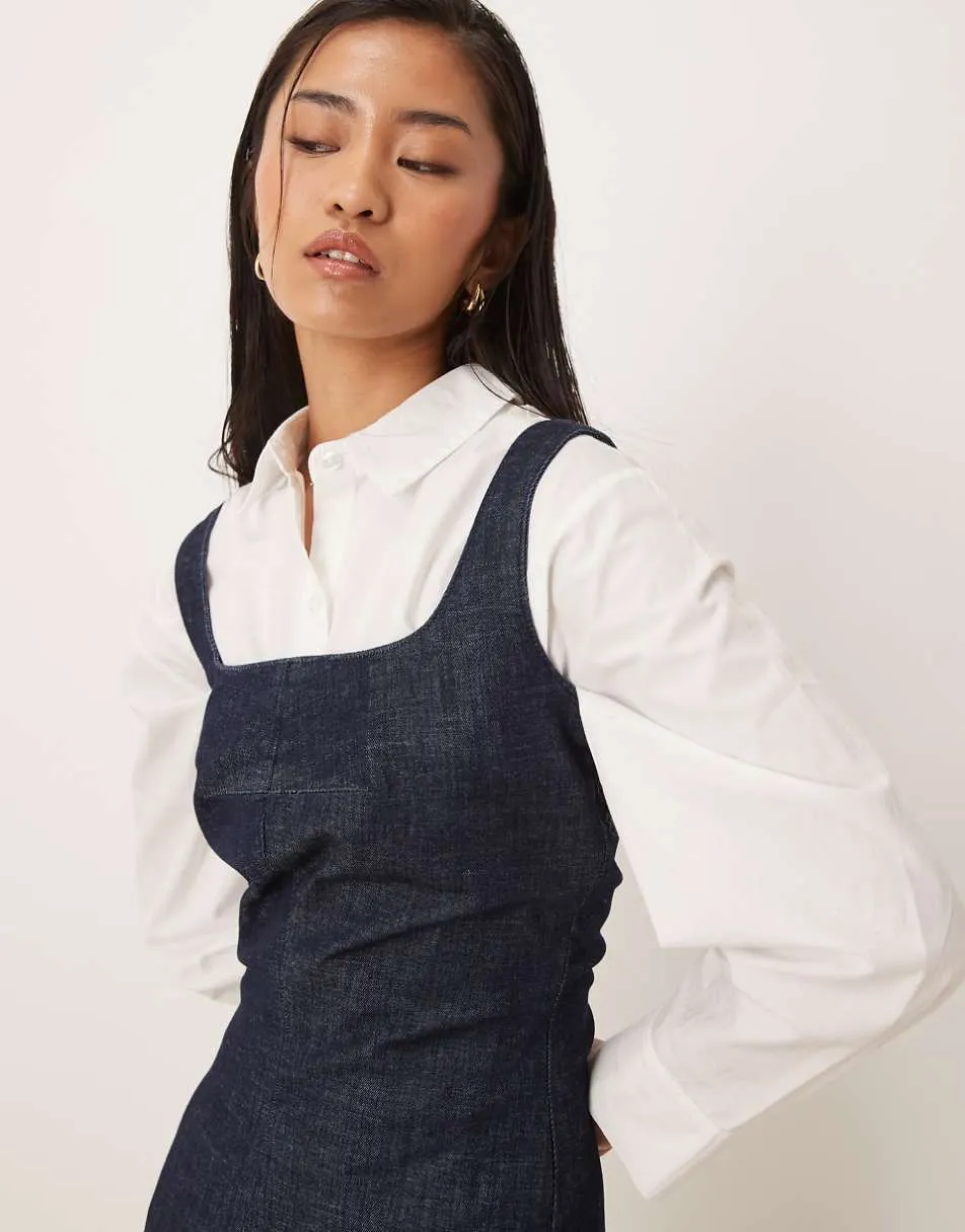 Calvin Klein Jeans sculpt denim mini dress in blue