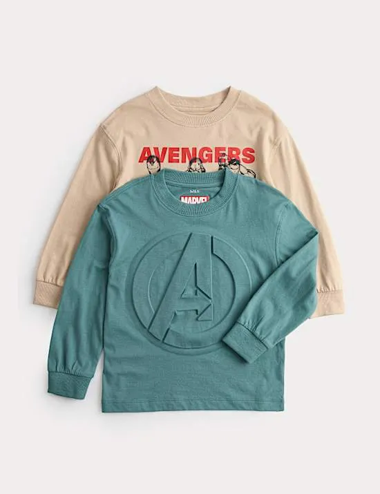 2er-Pack Langarmoberteile aus reiner Baumwolle mit Marvel™-Motiv (2–8 J.)