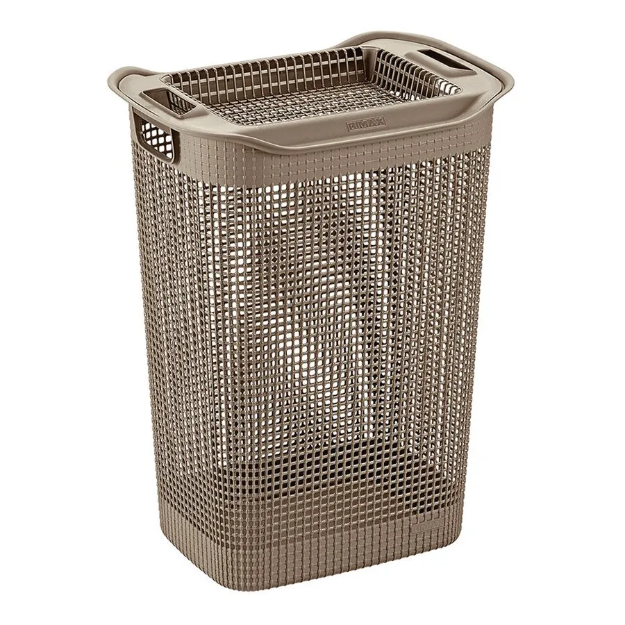 Cesto de ropa Rimax Linum con tejido premium color mocca
