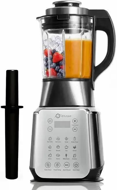 Glass Blenders for Kitchen – Stainless Steel Professional Blender for Smoothies 1500W Motor, Nut Milk Maker Machine 9 Adjustable Speeds, 14 Preset Programs, BPA-Free Glass Jar blender, Soy Milk, Soups