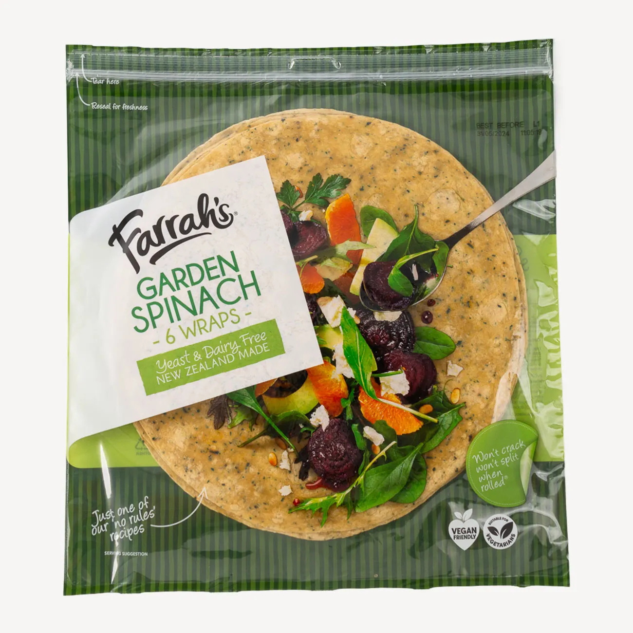 farrahs wraps garden spinach 6 pack