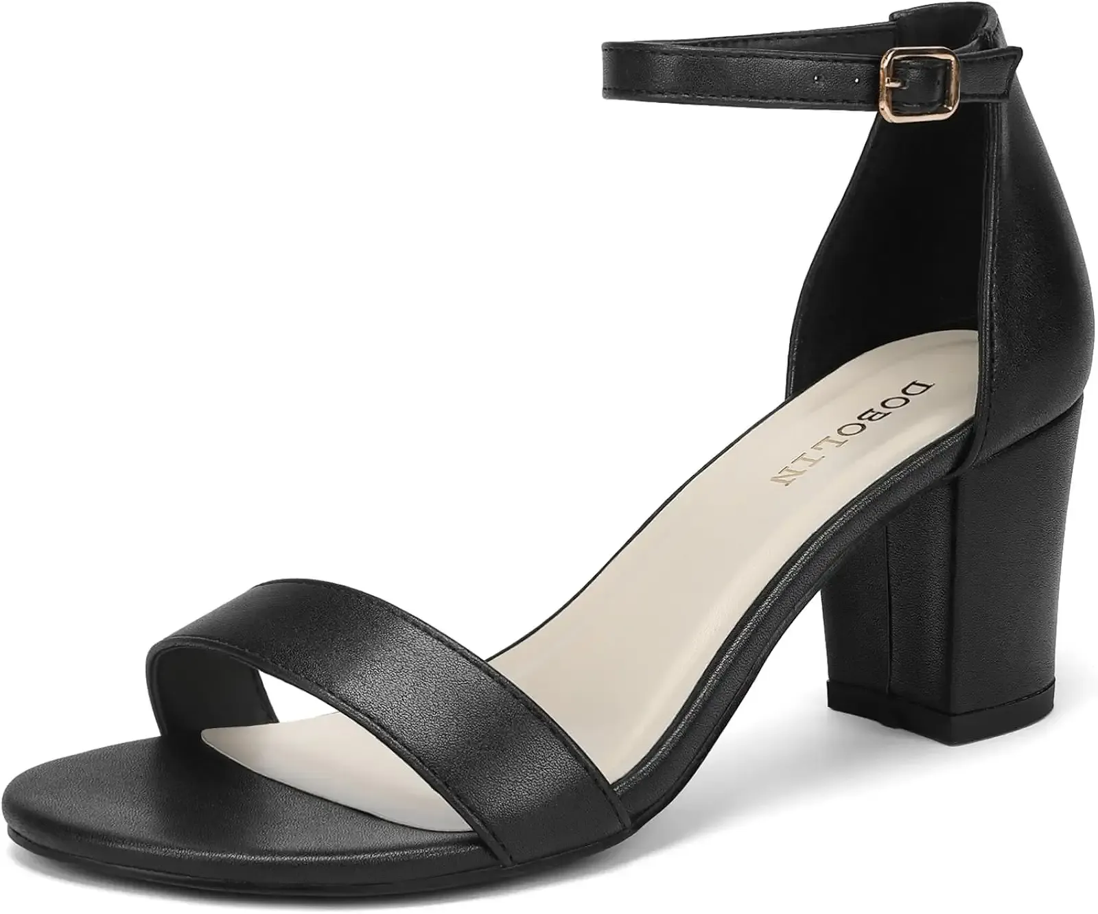 Women's Heeled Sandals Open Toe Ankle Strap 2.5-Inch Chunky Heels Dress Shoes Wide Feet Friendly