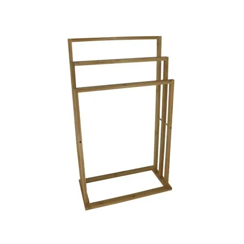 3-Level Standing Bamboo Towel Drying Rack