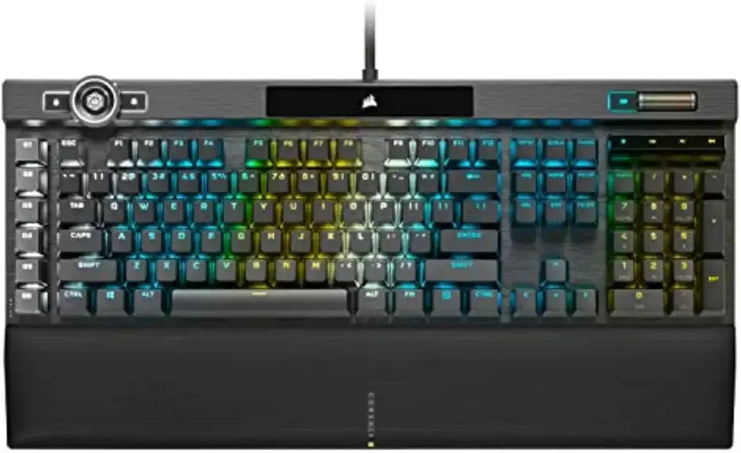 K100 RGB Mechanical Gaming Keyboard - Cherry MX Speed RGB Silver Keyswitches - PBT Double-Shot Keycaps - Elgato Stream Deck and iCUE Compatible - QWERTY NA Layout - Black