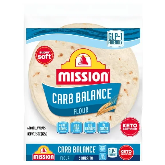 Mission Carb Balance Flour Tortillas, Burrito Size, 6 Count $4.47 29.8 ¢/oz