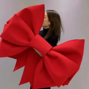 1 pieza Lazo Rojo Extra Grande en EVA ligero y duradero – Decoración Navidad, Boda, San Valentín, Año Nuevo, Regalo o Hogar Elegante