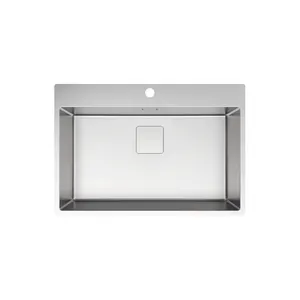 Lavello sopratop 1 vasca in inox argento DELINIA Michigan Loft L L 75 x L 51.5 cm