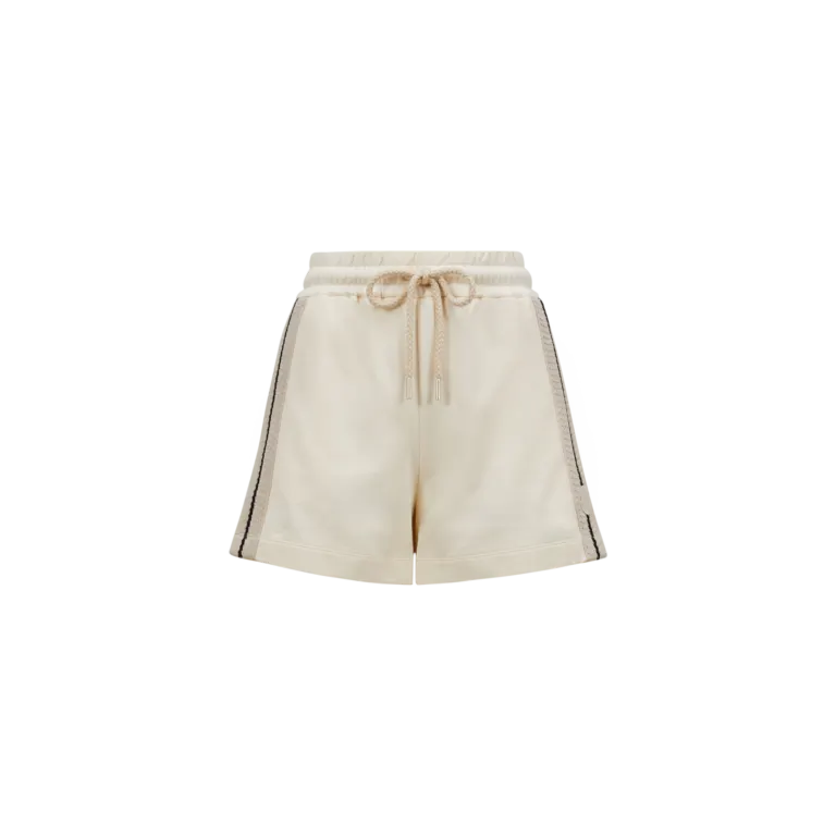 Crochet Accent Cotton Shorts - Hvit
