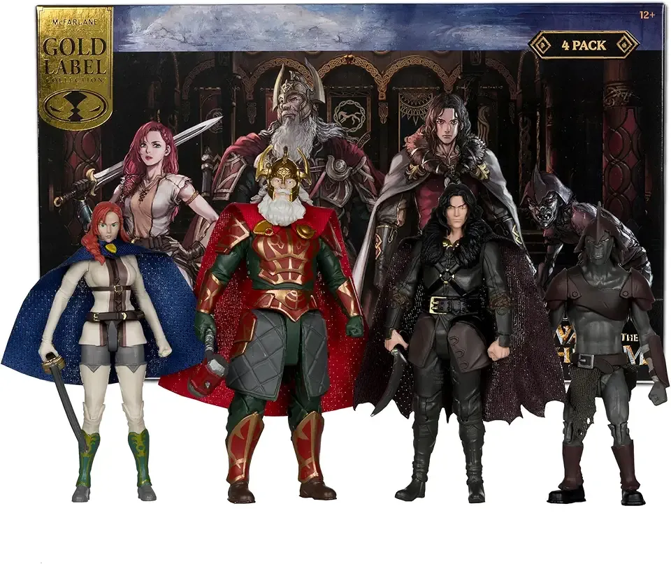 McFarlane Toys - The Lord of Rings: The War of The Rohirrim 4in Action Figure Gold Label 4 Pack