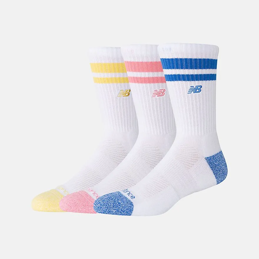 Active Premium Stripe Crew Socks 3 Pack