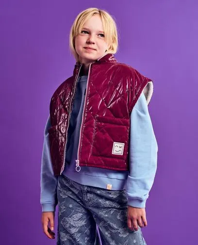 Vest met doorgestikt patroon