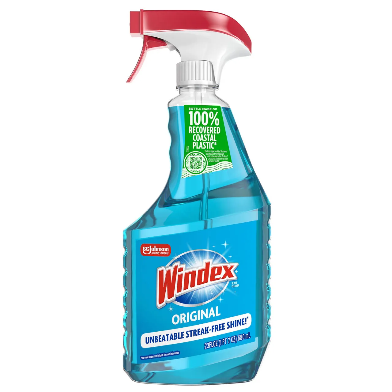 Windex® Glass Cleaner, Original Blue, Spray Bottle, 23 fl oz