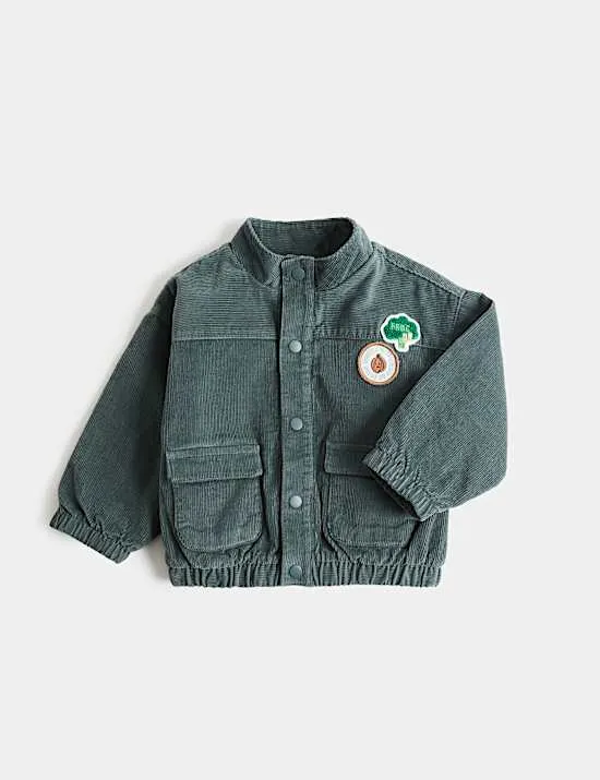 Bomberjacke aus reiner Kord-Baumwolle (0–5 Jahre)
