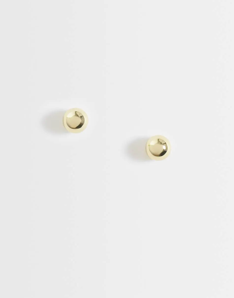 Kingsley Ryan 4mm plain ball stud in 14ct gold plated brass