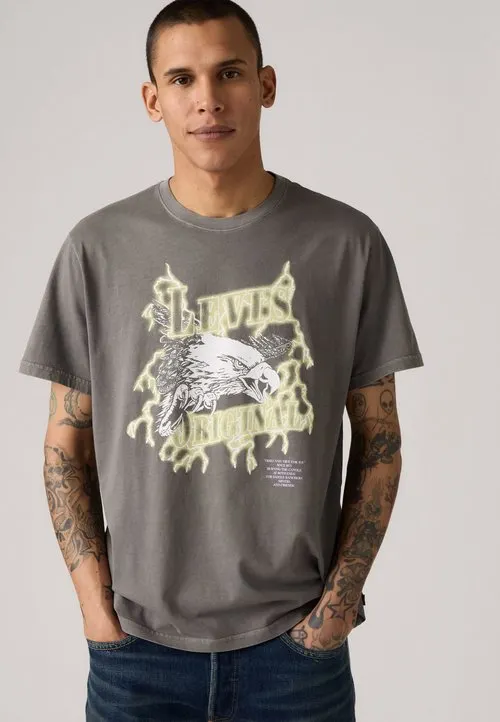 RELAXED FIT TEE - T-shirts med print - lightning eagle smoked pearl