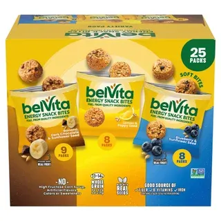 belVita Energy Snack Bites Variety Pack, 25-count