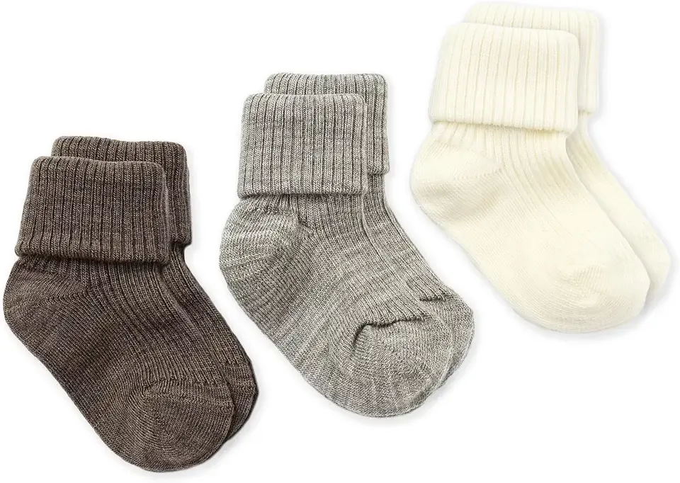 Wool Baby Socks, Washable Merino Wool Infant Toddler Kids Socks, Newborn to 8 Years (Pack of 3)