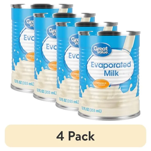Rollback (4 pack) Great Value Evaporated Milk, 12 fl oz US