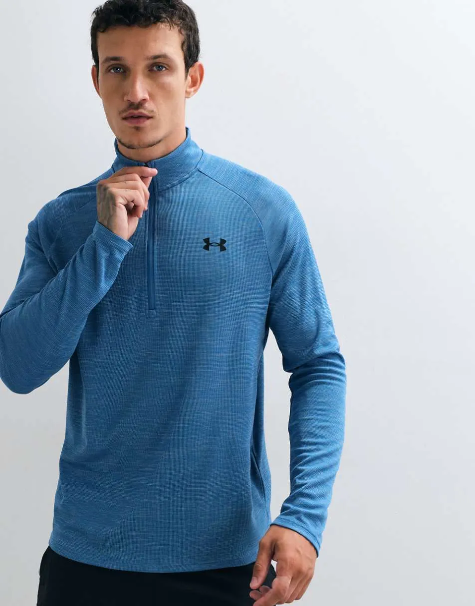 Under Armour Tech Textured 1/2 Zip in blue