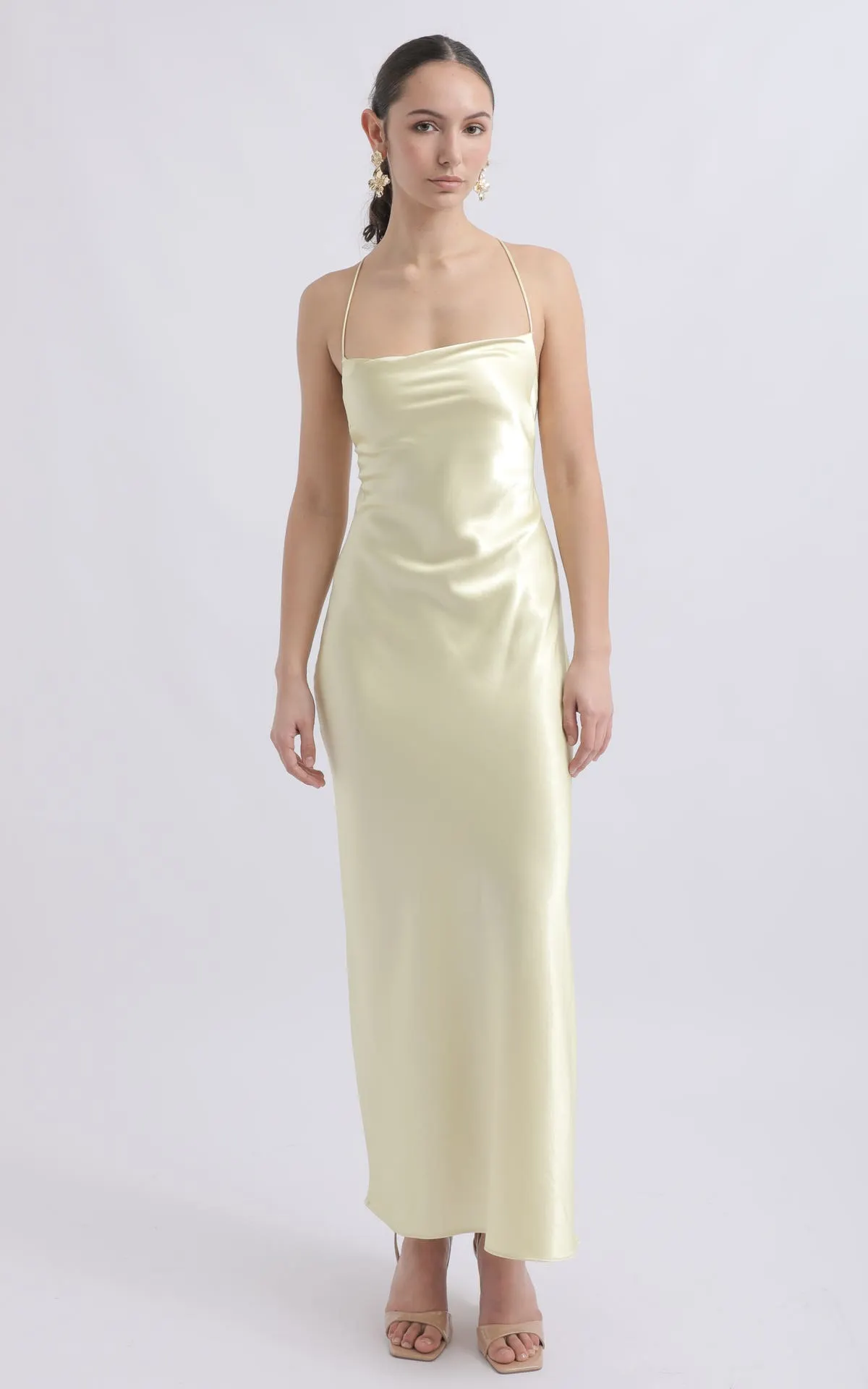 Satin Low Cross Back Gown