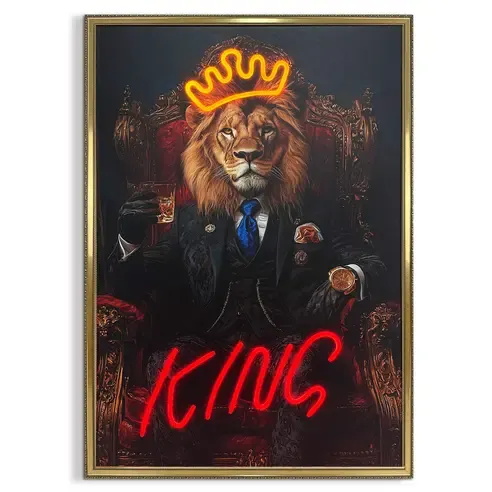 LED-Bild KING LIO - gerahmt - Timer - 70x100 cm