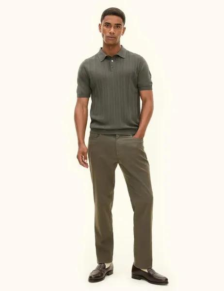 Barto Stripe Poloshirt Nettle Green