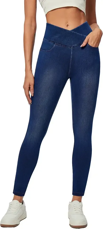 Women Jeans High Waisted Stretchy Jeans Jeggings for Women Pull on Skinny Jean with Pockets Trendy
