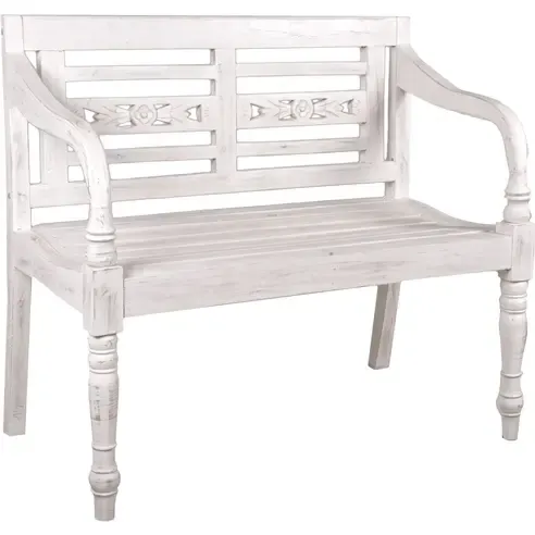 2-Sitzer Gartenbank MOYO - weiß - 100 cm