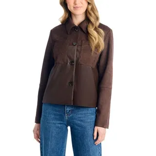 Bernardo Women's Faux Suede and Leather Jacket