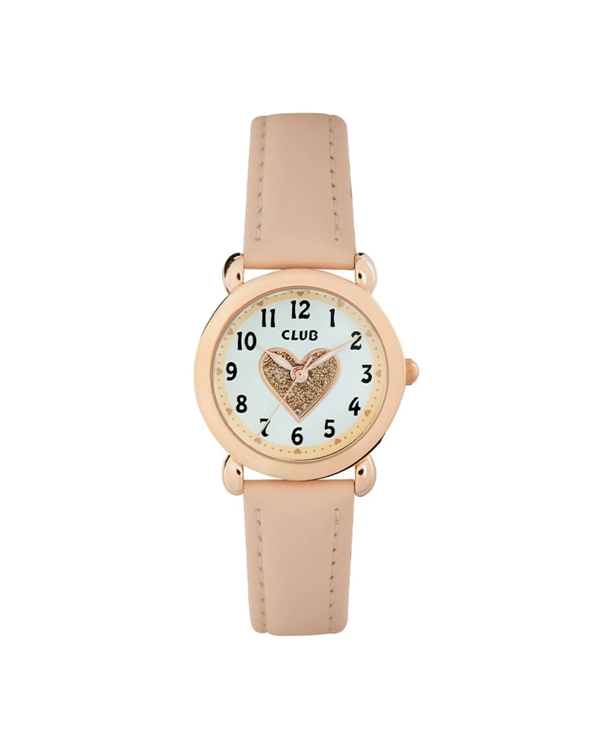 Hjerte barneklokke med rosa rem (27mm)