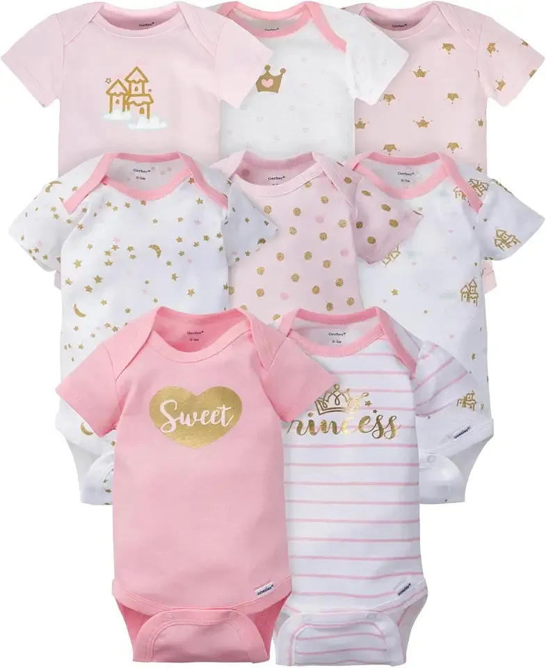Baby Girls' 8-pack Short Sleeve Onesies Bodysuits