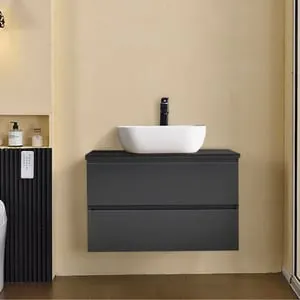 Mueble de Baño 80cm color gris con Lavabo sobre encimera