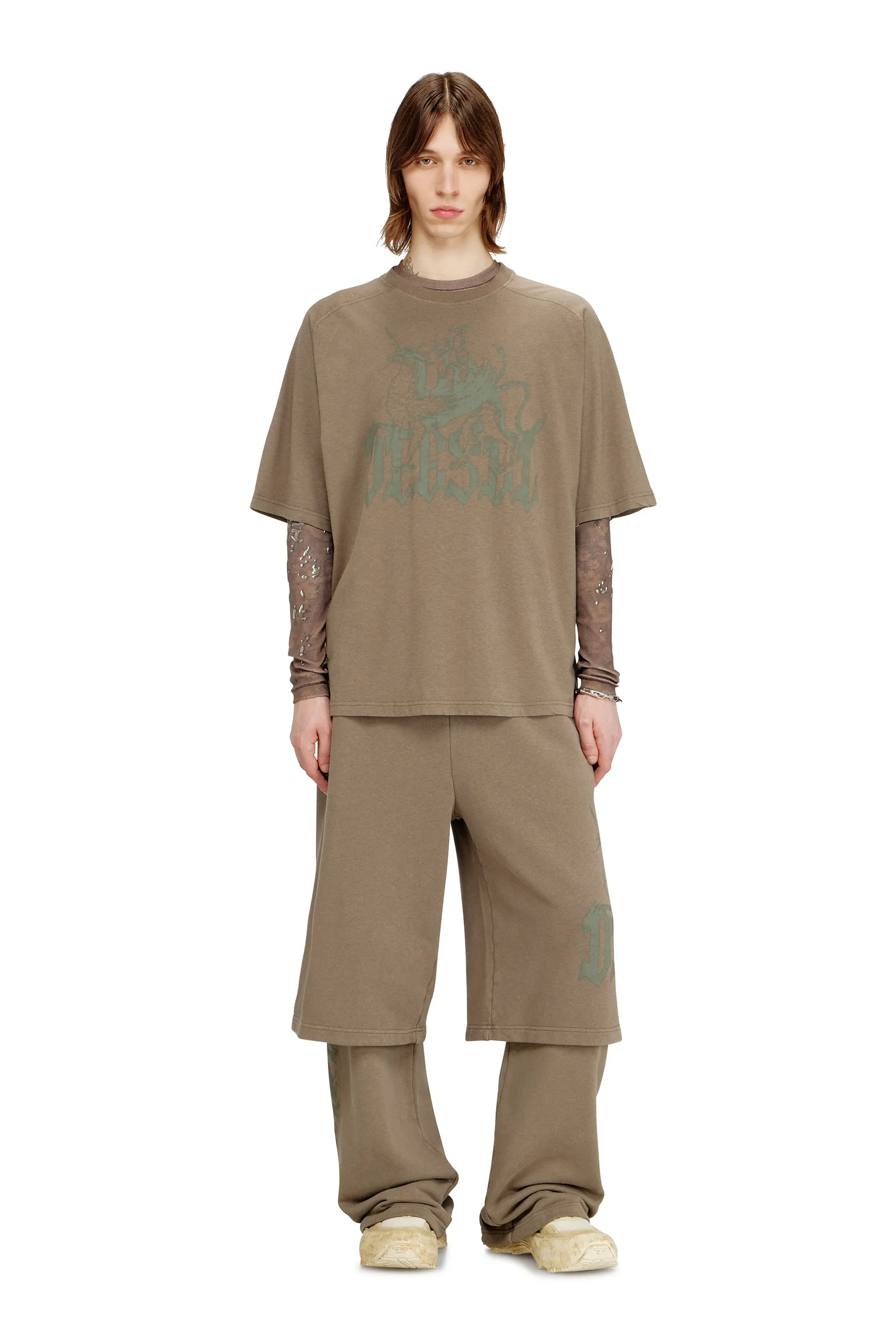 Printed T-shirt in cotton and hemp